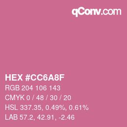Color code: HEX #CC6A8F | qconv.com
