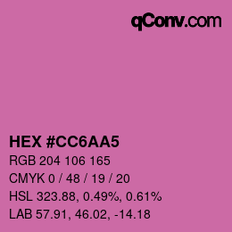 Color code: HEX #CC6AA5 | qconv.com