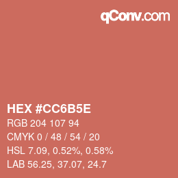カラーコード: HEX #CC6B5E | qconv.com