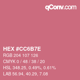 Farbcode: HEX #CC6B7E | qconv.com