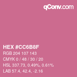 Color code: HEX #CC6B8F | qconv.com