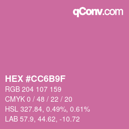 Color code: HEX #CC6B9F | qconv.com