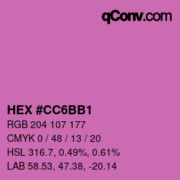 颜色代码: HEX #CC6BB1 | qconv.com