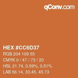 Color code: HEX #CC6D37 | qconv.com