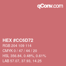 Color code: HEX #CC6D72 | qconv.com