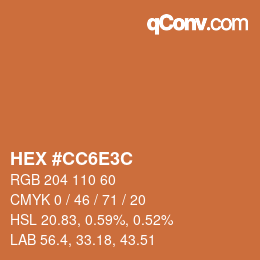 カラーコード: HEX #CC6E3C | qconv.com