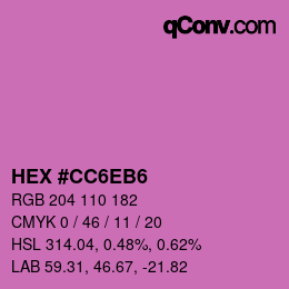 カラーコード: HEX #CC6EB6 | qconv.com
