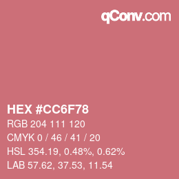Color code: HEX #CC6F78 | qconv.com