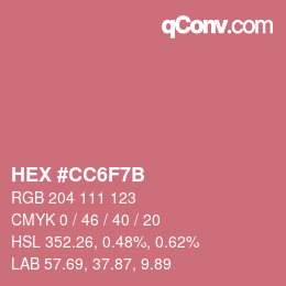 Color code: HEX #CC6F7B | qconv.com