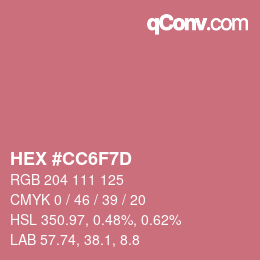 Color code: HEX #CC6F7D | qconv.com