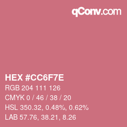 Color code: HEX #CC6F7E | qconv.com