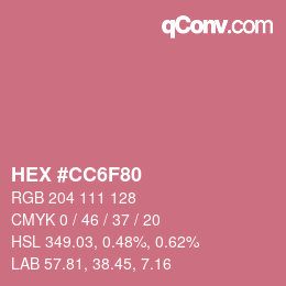 Color code: HEX #CC6F80 | qconv.com