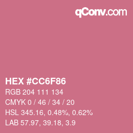 Color code: HEX #CC6F86 | qconv.com