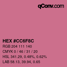 Color code: HEX #CC6F8C | qconv.com