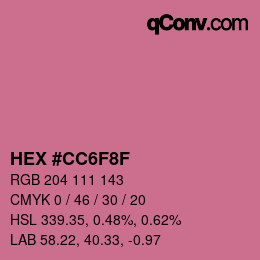 Color code: HEX #CC6F8F | qconv.com