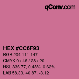 Color code: HEX #CC6F93 | qconv.com