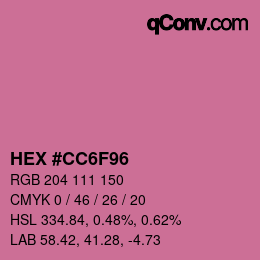 Color code: HEX #CC6F96 | qconv.com