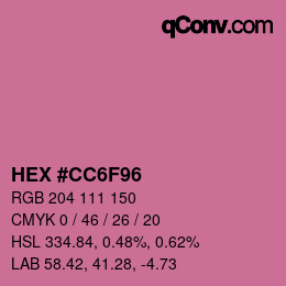 Color code: HEX #CC6F96 | qconv.com