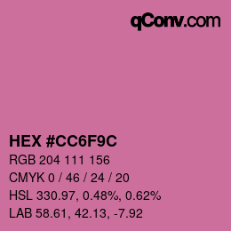 Color code: HEX #CC6F9C | qconv.com