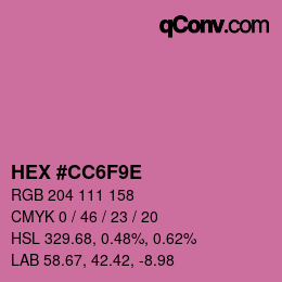 Color code: HEX #CC6F9E | qconv.com