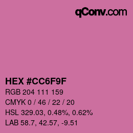 カラーコード: HEX #CC6F9F | qconv.com