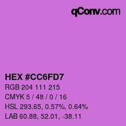 Color code: HEX #CC6FD7 | qconv.com