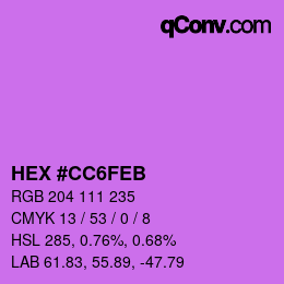 カラーコード: HEX #CC6FEB | qconv.com
