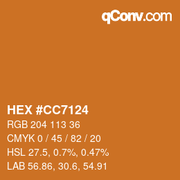 Color code: HEX #CC7124 | qconv.com