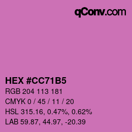 颜色代码: HEX #CC71B5 | qconv.com