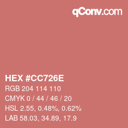 Color code: HEX #CC726E | qconv.com