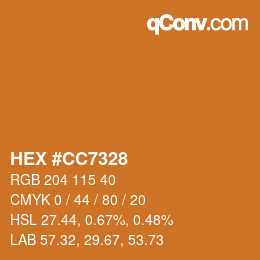 Color code: HEX #CC7328 | qconv.com