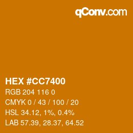 Color code: HEX #CC7400 | qconv.com