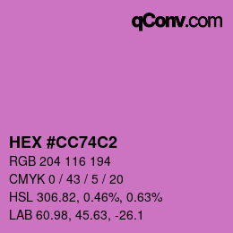 カラーコード: HEX #CC74C2 | qconv.com
