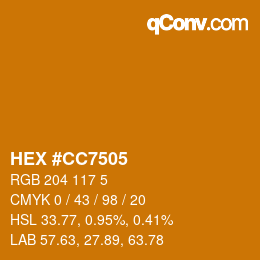 Color code: HEX #CC7505 | qconv.com