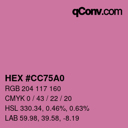 Color code: HEX #CC75A0 | qconv.com