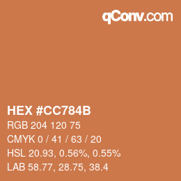 Color code: HEX #CC784B | qconv.com