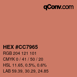 Color code: HEX #CC7965 | qconv.com