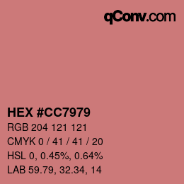 Color code: HEX #CC7979 | qconv.com