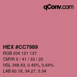 Color code: HEX #CC7989 | qconv.com