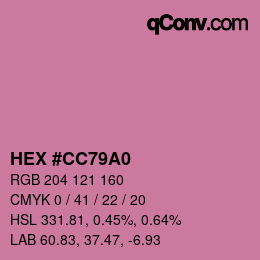 Color code: HEX #CC79A0 | qconv.com