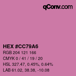 Color code: HEX #CC79A6 | qconv.com
