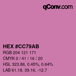 Color code: HEX #CC79AB | qconv.com