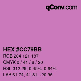 Color code: HEX #CC79BB | qconv.com