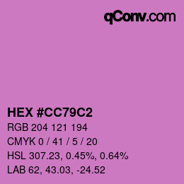 Color code: HEX #CC79C2 | qconv.com