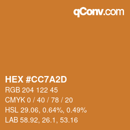 颜色代码: HEX #CC7A2D | qconv.com