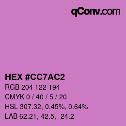 Color code: HEX #CC7AC2 | qconv.com
