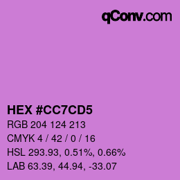 颜色代码: HEX #CC7CD5 | qconv.com