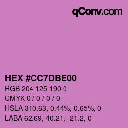 Color code: HEX #CC7DBE00 | qconv.com