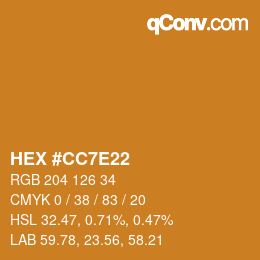 Color code: HEX #CC7E22 | qconv.com