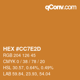 Color code: HEX #CC7E2D | qconv.com